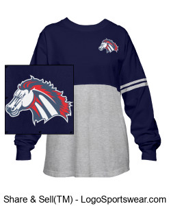 Navy NTX Mustangs Cheer (Glitter) Pullover Design Zoom